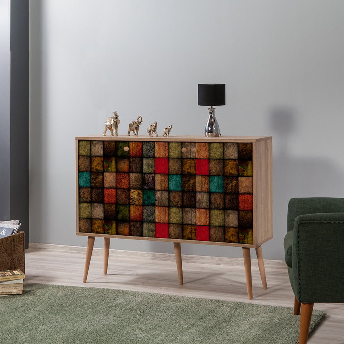 Hanah Home Mega-723 Consola 120cm Roble Sonoma Tablero de Partículas Melamina